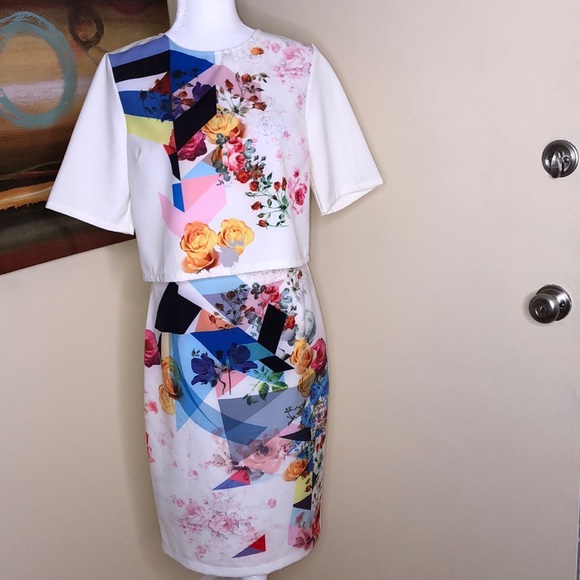 DO+BE Other - DO & BE OFF WHITE/FLORAL SKIRT SUIT SIZE LARGE